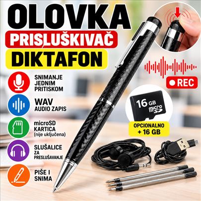Olovka prisluškivač diktafon – audio snimač zvuka