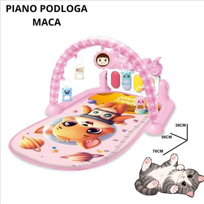 Roze bebi prostirka sa pianom