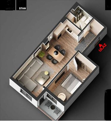 Prodaja 48.5m2 u izgradnji, najbolji stan u zgradi