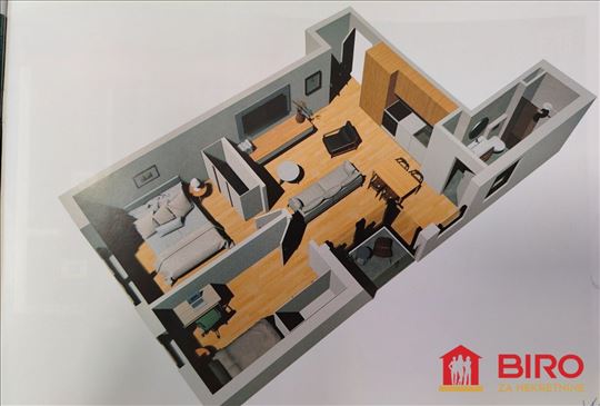 ---NOV dvoiposoban stan 50 m2,Borca, moze kredit--