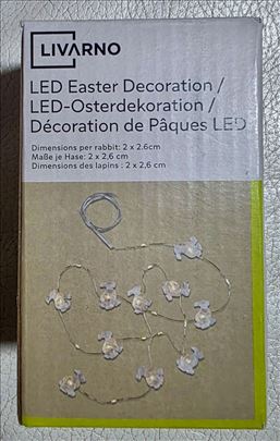 LIVARNO LED Uskršnja Girlanda Beli Zečići 95cm