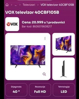 Tv Nov 42 inca Led Vox 12000din