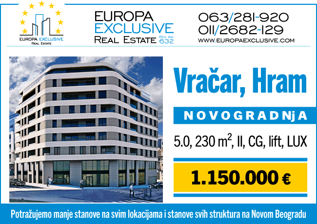 Europa Exclusive nekretnine - Novogradnje na Vračaru, Voždovcu, Zvezdari ...