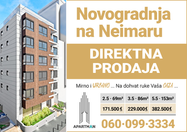 Apartman nekretnine  /  Novogradnja na Neimaru