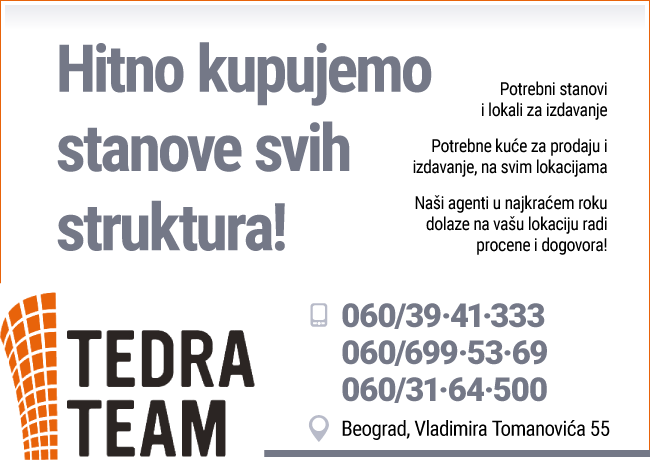 Tedra Team | Prodaja, kupovina i zakup nekretnina