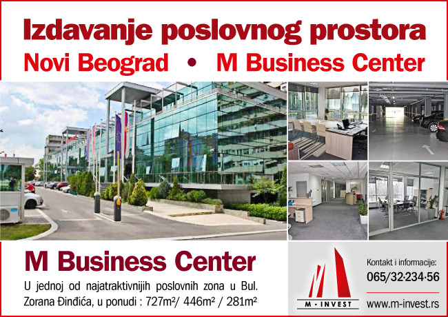 Izdavanje poslovnog prostora | Novi Beograd, M Business Center