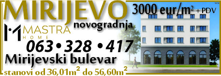 MIRIJEVO-novogradnja - stanovi na kredit