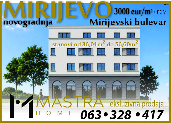 MIRIJEVO-novogradnja - stanovi na kredit