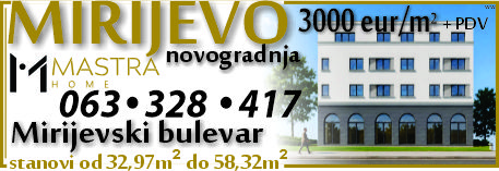 MIRIJEVO-novogradnja - stanovi na kredit