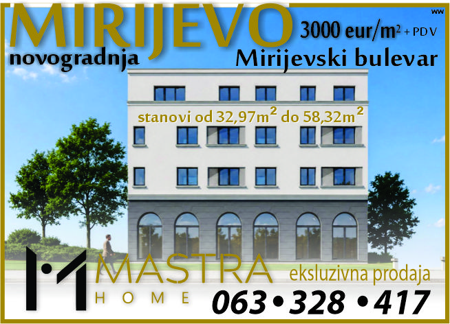 MIRIJEVO-novogradnja - stanovi na kredit