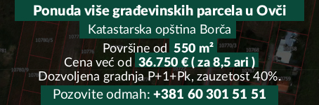Ponuda više građevinskih parcela u Ovči