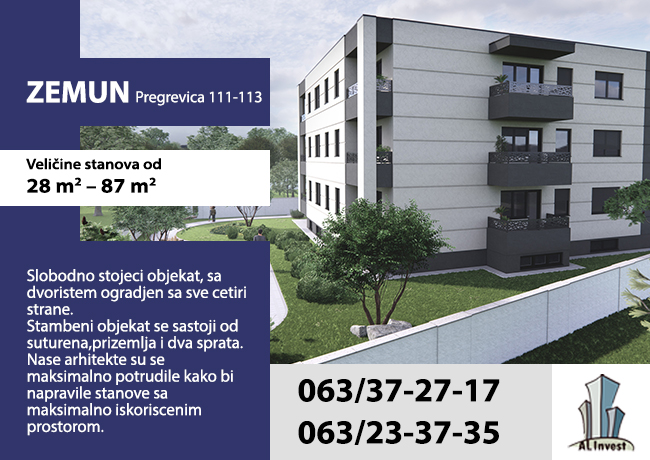 Prodaja stanova Zemun Pregrevica