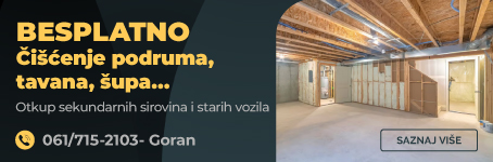 Besplatno čišćenje podruma, tavana, šupa...