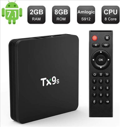 Android Box TX9S TV Box Android 7.1 Android TV Box 2GB RAM/8GB ROM Amlogic  S912 Octo-Core TV Box, 2.4Ghz WiFi 4K HDMI Smart TV Box