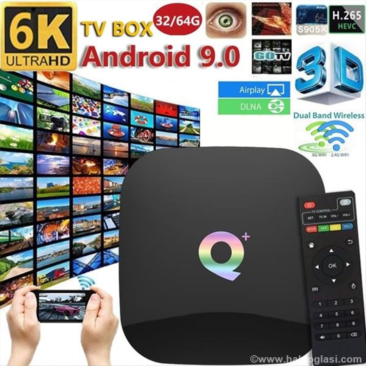 Android smart tv box Q+, 4GB/64GB Halo Oglasi