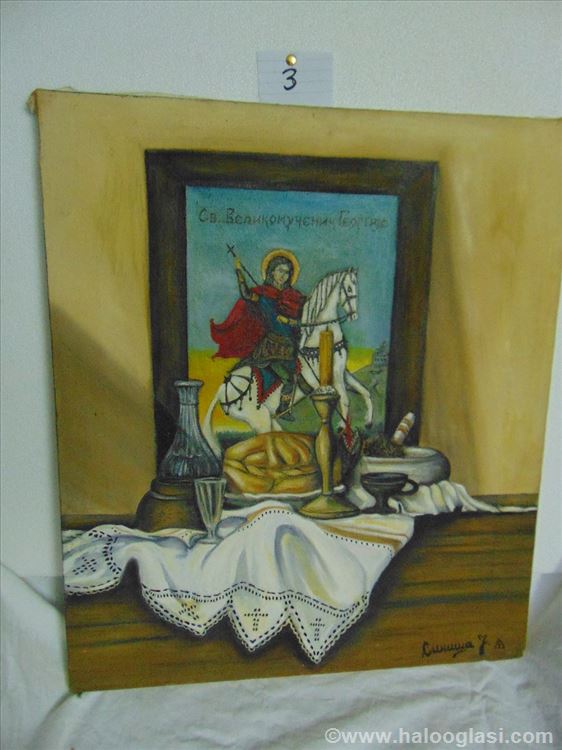 Ulje na platnu, Sv. Đorđe, 45x53 cm | Halo Oglasi