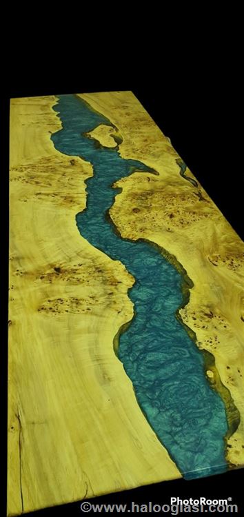 Epoxy sto – ploča stola mazer/plava reka 92×273 cm | Halo Oglasi