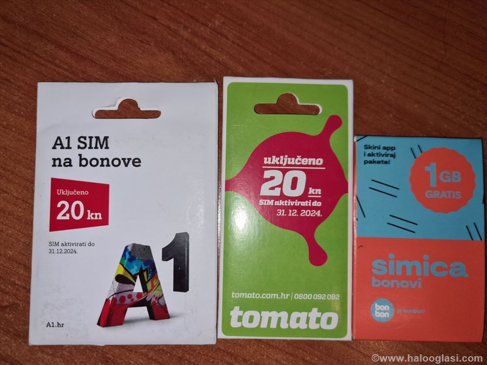 roming u EU Hrvatske SIM Bonbon Tomato A1 Halo Oglasi