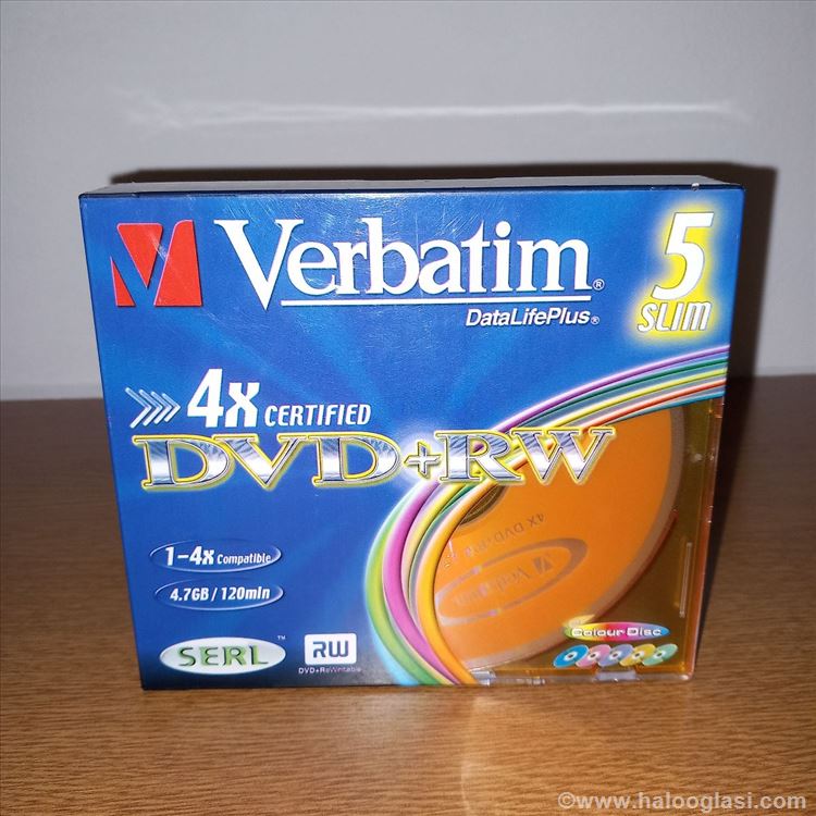 5 verbatim dvd rw color diskova 5 praznih u 5 boja | Halo Oglasi