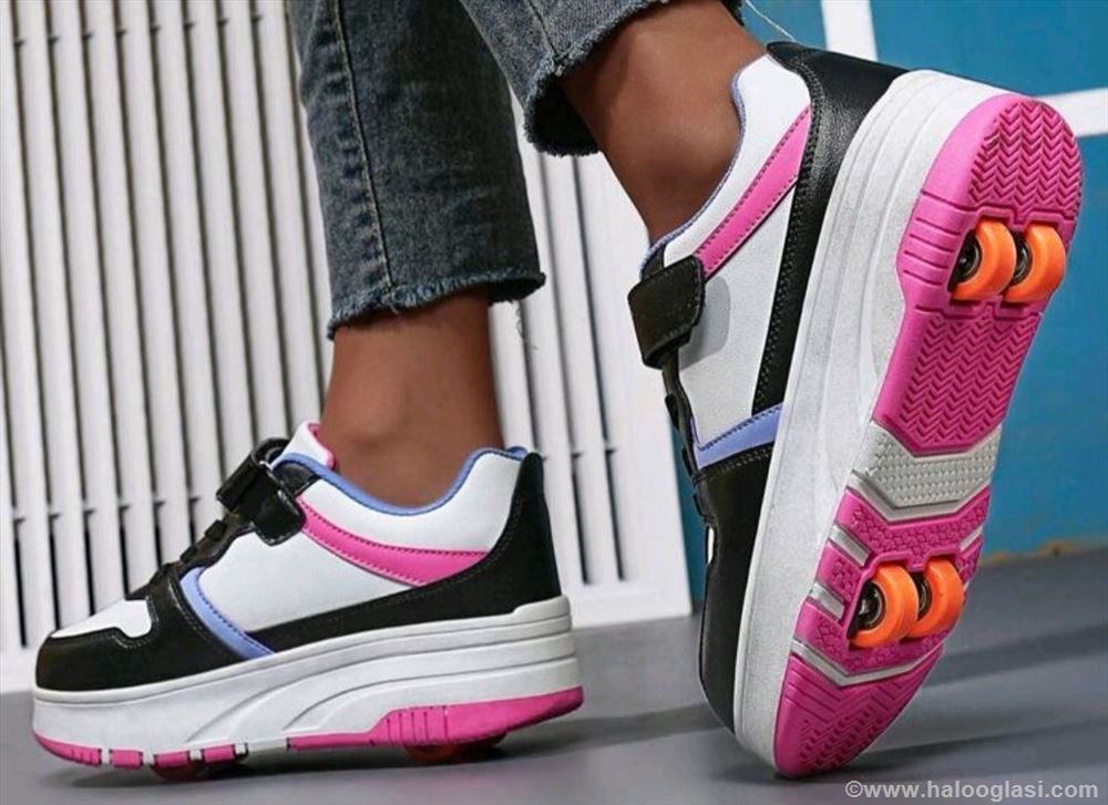 Patike roleri 2u1,roze/crne,ima brojeva,vidi slike | Halo Oglasi