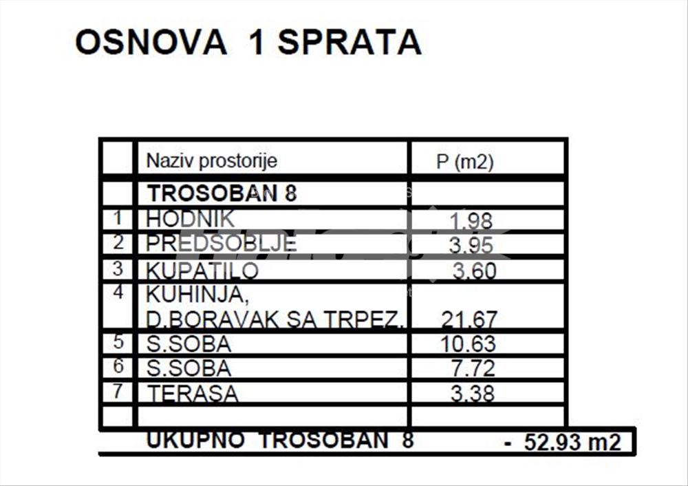 Prodaje se nov, trosoban, uknjizen stan — fotografija